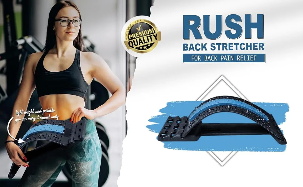 Back Stretcher for Lower Back Pain Relief, Multi-Level Lumbar Support Spine Board with Magnetic Acupressure Points Back Cracker Effective for Scoliosis and Herniated Disc suitable for Bed, Chair & Car - kenko back