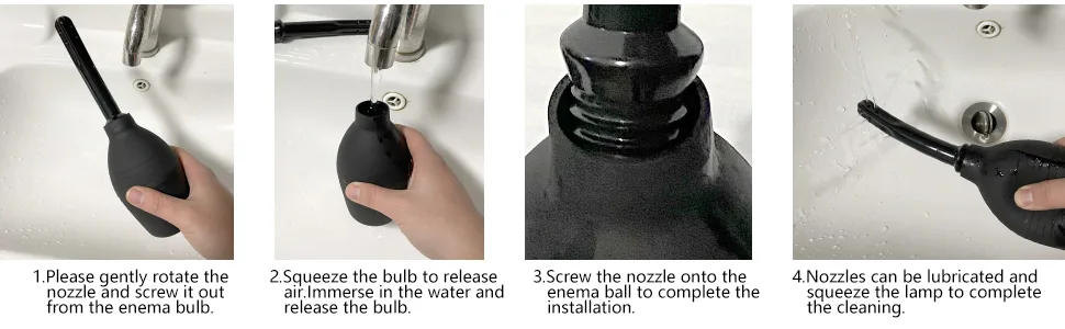 10 oz Enema Bulb Kit with Storage Bag- Anal or Vaginal Silicone Douche for Men or Women - Comfortable Cleaner(Black) 1 PCS - 10 oz Enema Bulb