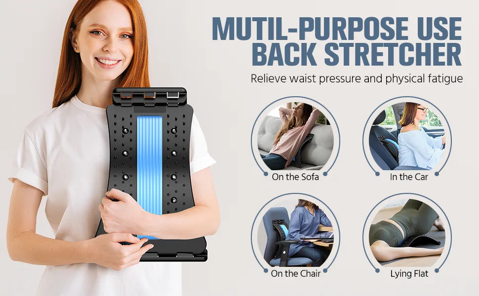 CNON Back Stretcher for Low Back Pain Relief, Multi-Level Back Cracker Board, Lower and Upper Back Popper for Herniated Disc, Sciatica, Scoliosis, Black - product information 7