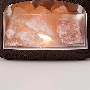 Himalayan Pink Salt Diffuser & 10 Essential Oils – 2-in-1 Therapeutic Device - Aromatherapy & Ionic Himalayan Salt Therapy – 400ml Ultrasonic Vaporizer and Ionizer with Ambient Glow - chamber
