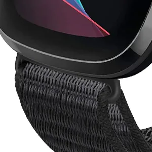 AVOD Nylon Sport Loop Bands Compatible with Fitbit Versa 3/Fitbit Sense, Soft Breathable Replacement Strap Women Man Wristband Dark Black - seamless fit
