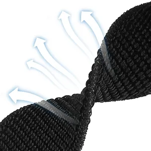 AVOD Nylon Sport Loop Bands Compatible with Fitbit Versa 3/Fitbit Sense, Soft Breathable Replacement Strap Women Man Wristband Dark Black - Soft and Breathable