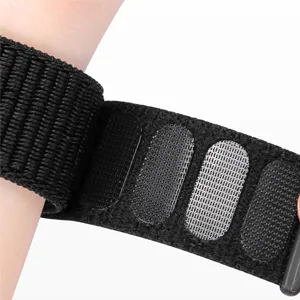 AVOD Nylon Sport Loop Bands Compatible with Fitbit Versa 3/Fitbit Sense, Soft Breathable Replacement Strap Women Man Wristband Dark Black - STRONG VELCRO