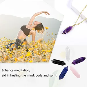 Rose Quartz Crystal 10 PCS Rose Quartz Point Hexagonal Healing Reiki Stone Pendant Bulk for Jewelry Making - healing stones