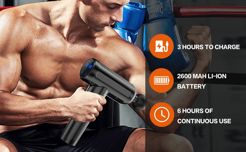 Massage Gun Deep Tissue, 10 Heads Quiet Muscle Percussion Back Neck Hammer Massager for Athletes, 30 Speed Level Massager Gun (Black) - back massager