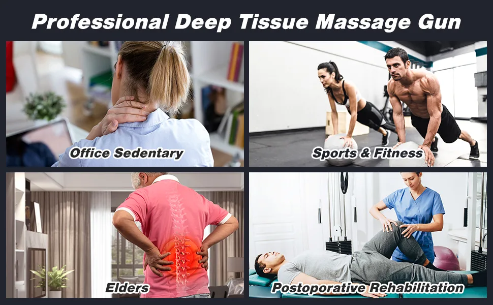Massage Gun Deep Tissue, 10 Heads Quiet Muscle Percussion Back Neck Hammer Massager for Athletes, 30 Speed Level Massager Gun (Black) - Massage Gun Deep Tissue