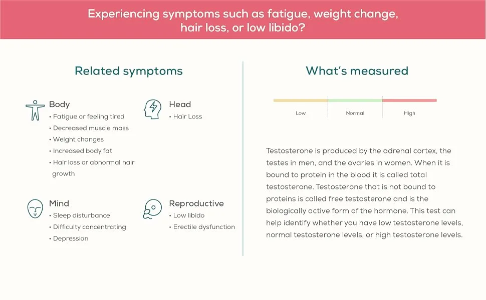 Everlywell Testosterone Test - at-Home Collection Kit - Accurate Results from a CLIA-Certified Lab Within Days - Ages 18+ - everlywell