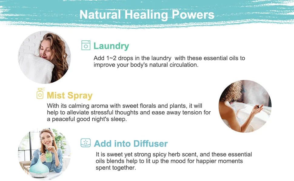 ASAKUKI Cozy Essential Oil Blend Set of 3 for Diffusers Humidifiers - Breathe, Sleep, Calming Aromatherapy Essential Oils for Massage Spa Candle Scents 10ML Cozy Set - product information 8