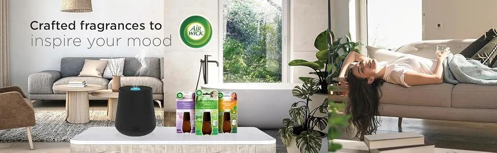 Air Wick Essential Mist Essential Oils Diffuser With 4 Refills, Aromatherapy Combination With Sleep, Unwind, Happiness And Rejuvenate, Air Freshener - Crafted fragrances to inspire your mood