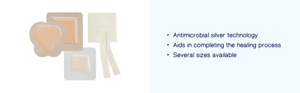 Silver Calcium Alginate Ag Sterile Highly Absorbent Antibacterial Dressing, 2"x2", 5 dressings/Box, MedHeal by MedvanceTM - medheal