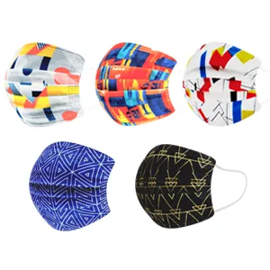 Sheal 100PCS Disposable Kids Face Masks Geometric Patterns Printed Design (Fit 6-12 Years Old Kids) Mixed Geometric - product information 2