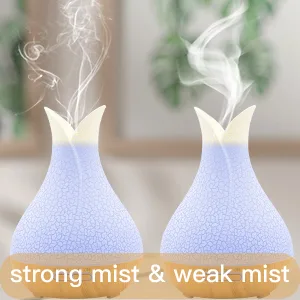 500ML Essential Oil Diffuser with 10 Essential Oils Gift Set, Aromatherapy Diffuser Humidifier with 2 Mist Mode 4 Timers& 7 Ambient Light Waterless Auto Off for Large Room Home Office White - 2 Misting Modes