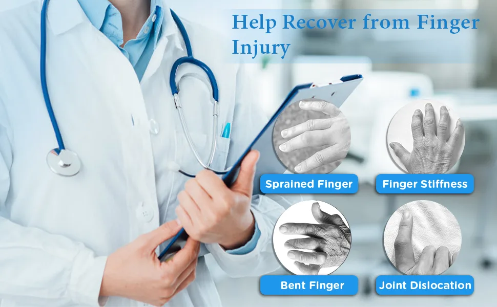 Finger Splints, Sopito 2pcs Finger Support Brace Finger Stabilizer with 6pcs Nylon Sleeves for Broken Fingers Straightening Arthritis Knuckle Immobilization - Finger Support Brace