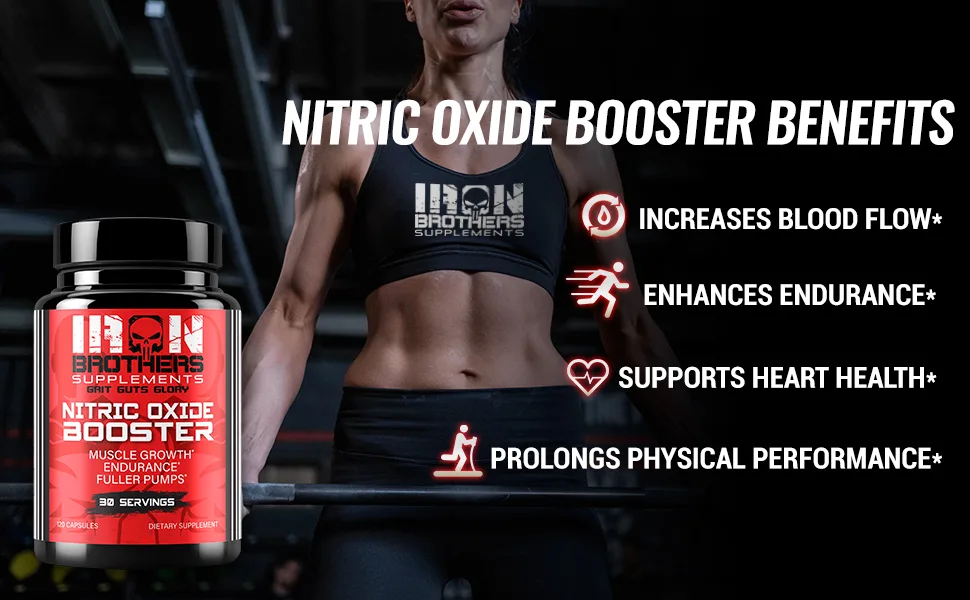 Nitric Oxide Booster | Extra Strength Pumps Supplements | Pre-Workout with L-Arginine | Maximum Blood Flow & Vascularity | Increase Muscle Pumps, Energy & Endurance - 120 Veggie Capsules - Nitric Oxide Benefits, strokers for men, viagra for man, no 3, pump jack