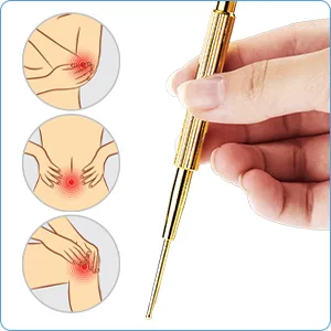 2 Pieces Facial Reflexology Massage Tool Retractable Acupuncture Pen, Stainless Steel Double Headed Spring Loaded Ear and Body Point Probe Pen (2 Pieces) - product information 5