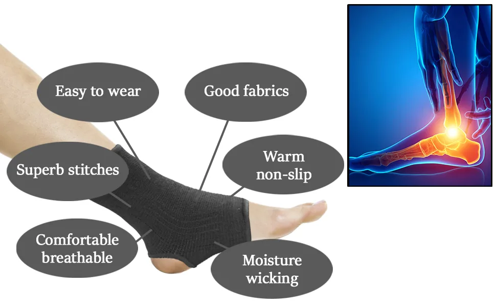 Luwint kid Compression Ankle Brace - Knitted Ankle Sleeve Sock Support for Sprains Arthritis Tendonitis Running Fitness, 1 Pair Black Black ankle - product information 5