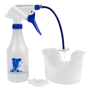 Doctor Easy Elephant Ear Washer Bottle System - Ear Wax Remover with Basin and 20 Extra Disposable Tips - two images