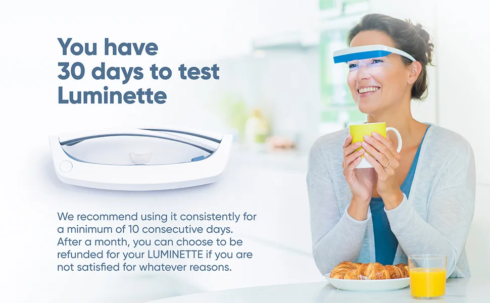 Luminette 3 Light Therapy Glasses - Portable & Wearable Light Therapy Lamp for Active People - Happy Lamp for Sleep Disorders & Winter Blues - 30 days to test Luminette