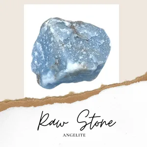 Angelite Palm Stone - Hot Massage Worry Stone for Natural Body Chakra Balancing, Reiki Healing and Crystal Grid - angelite raw