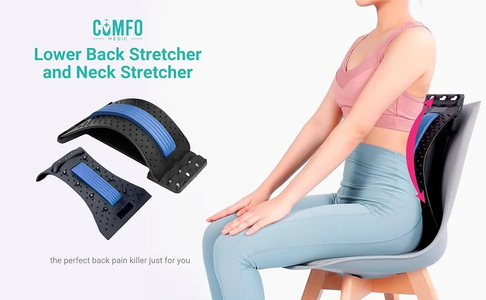 Lower Back Stretcher and Neck Stretcher (2 Pack) - Back Cracker Spine Stretcher - Spine Deck Back Stretcher for Pain Relief - Decompression Lumbar Stretcher Device - Back Stretcher for Posture (2) - Lower Back Stretcher Module 1
