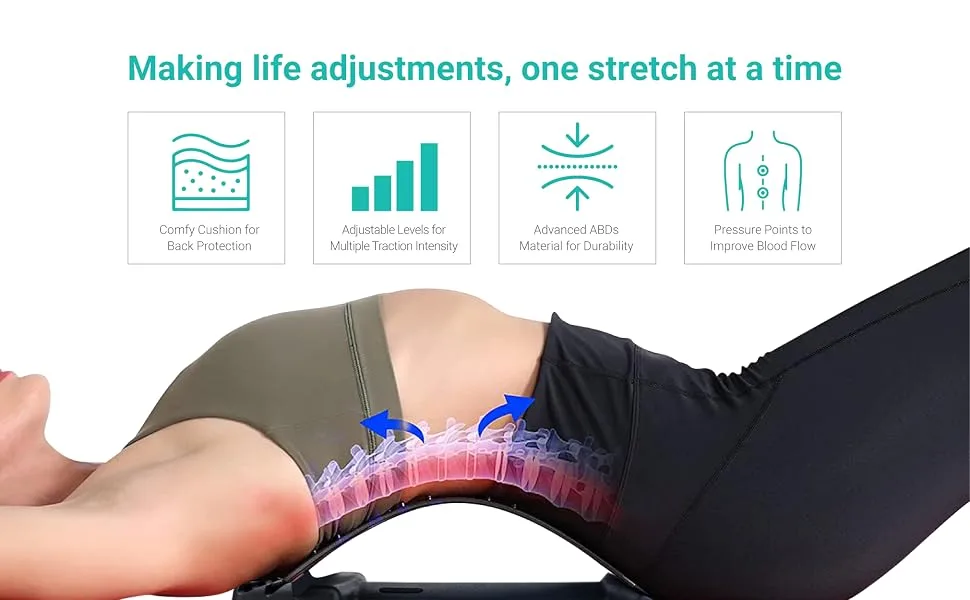 Lower Back Stretcher and Neck Stretcher (2 Pack) - Back Cracker Spine Stretcher - Spine Deck Back Stretcher for Pain Relief - Decompression Lumbar Stretcher Device - Back Stretcher for Posture (2) - Making life adjustments