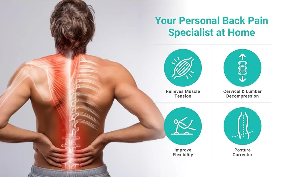 Lower Back Stretcher and Neck Stretcher (2 Pack) - Back Cracker Spine Stretcher - Spine Deck Back Stretcher for Pain Relief - Decompression Lumbar Stretcher Device - Back Stretcher for Posture (2) - Your Personal Back Pain Specialist at Home