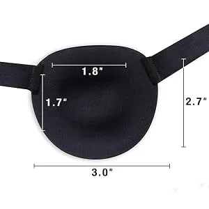 FCAROLYN 3D Eye Patch for Adult and Kid Adjustable Eye Patch (Black) - size