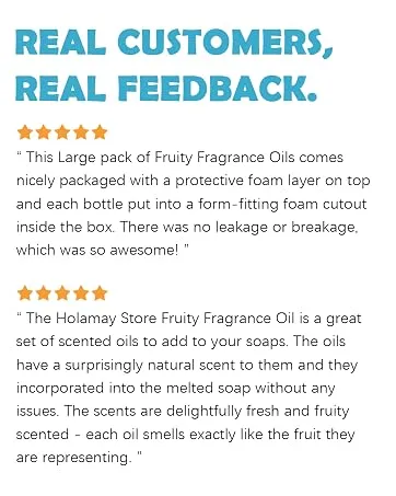 Fruity Fragrance Oil for Candle & Soap Making, Holamay Premium Fruit Essential Oils 5ml x 10 - Coconut, Strawberry, Mango, Pineapple and More Scented Oils, Summer Aromatherapy Diffuser Oils Set - customer feedback