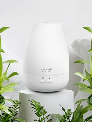 ASAKUKI 100ml Essential Oil Diffuser with USB Cable, 7 LED Color Lights, Intermittent Diffuser with Waterless Auto Off, Quiet and Easy to Use for Home and Office(Power Adapter Included) Polypropylene - essential oil diffuser
