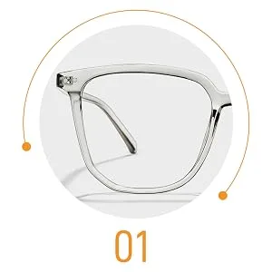 Cyxus Oversized Clear Square Blue Light Glasses Transparent Eyeglasses 06-clear 8108 - Classic Design