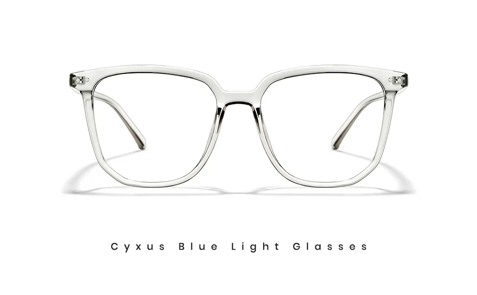Cyxus Oversized Clear Square Blue Light Glasses Transparent Eyeglasses 07-clear 8105 - About Cyxus