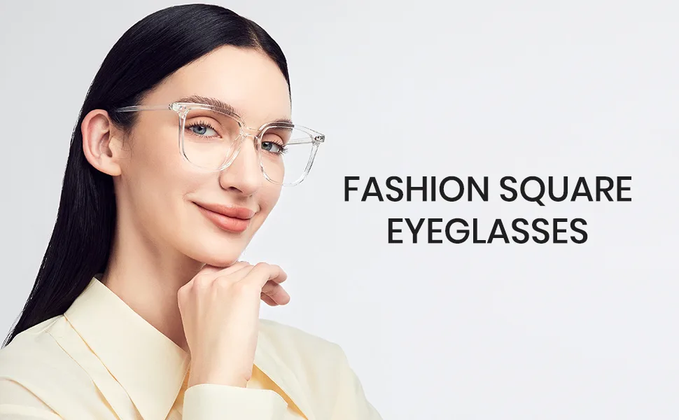 Cyxus Oversized Clear Square Blue Light Glasses Transparent Eyeglasses 07-clear 8105 - Cyxus New Clear Frame Blue Light Glasses