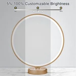 Happy-Light-Therapy-Lamp,10000 Lux UV Free Artificial Sun Lamp with Touch & Remote Control, Desk Lamp with Stepless Brightness, Timer and 3 Color Temperatures(Gold) - sad light lamp