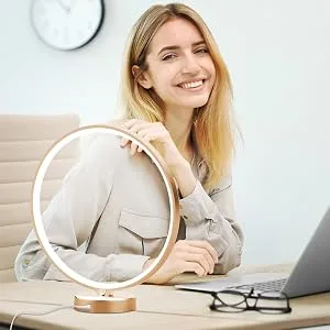 Happy-Light-Therapy-Lamp,10000 Lux UV Free Artificial Sun Lamp with Touch & Remote Control, Desk Lamp with Stepless Brightness, Timer and 3 Color Temperatures(Gold) - vitamin d light therapy lamp