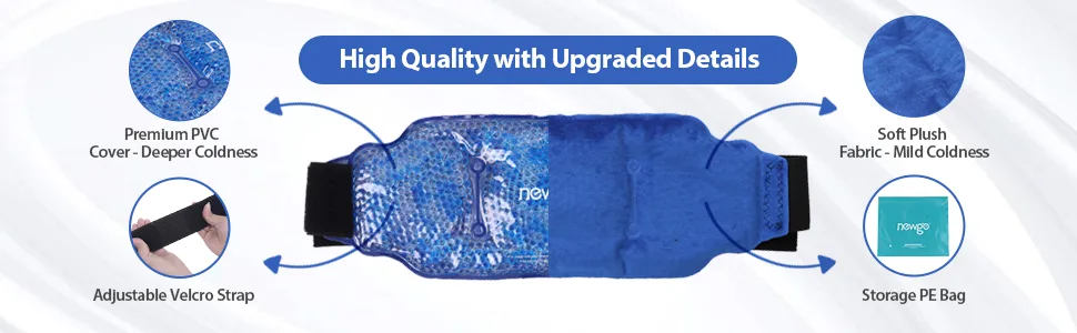 NEWGO Ice Pack for Back Pain Relief, Hot Cold Therapy Ice Packs for Lower Back Injuries, Sciatic Nerve, Tailbone Pain Relief - Blue Blue-1pack - ice pack back