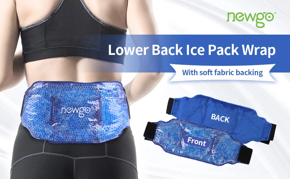 NEWGO Ice Pack for Back Pain Relief, Hot Cold Therapy Ice Packs for Lower Back Injuries, Sciatic Nerve, Tailbone Pain Relief - Blue Blue-1pack - ice pack for back
