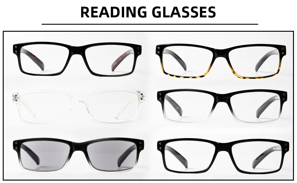 Reading Glasses 6-Pack Spring Hinges Includes Sunshine Readers 6-pack Mix 1.25 x - 6 pack vintage readers for men and women
