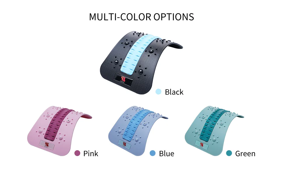 Back Stretcher, Spine Deck Back Pain Relief Products with Magnetic Acupressure Points, Adjustable Back Cracker, Spine Deck Back Stretcher Lower Back Pain Relief for Sciatica, Herniated Disc, Scoliosis Black - MULTI-COLOR OPTIONS