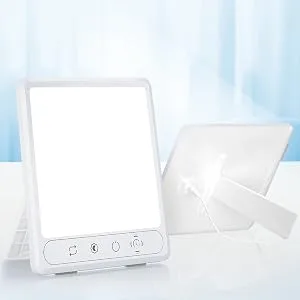 HILOLY Light Therapy Lamp, UV-Free 10000 Lux Therapy Light, Sun Lamp with 5 Adjustable Brighteness & Color Temperature, Touch Control and 4 Timer Funtion, Sunlight lamp for Seasonal Sunlight Changes 9.4 - light therapy