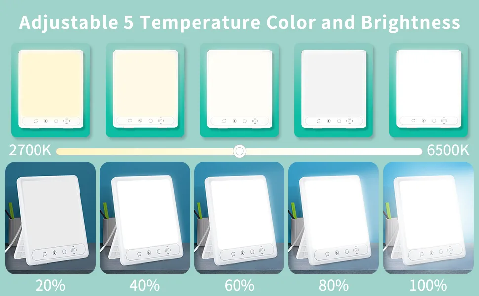 HILOLY Light Therapy Lamp, UV-Free 10000 Lux Therapy Light, Sun Lamp with 5 Adjustable Brighteness & Color Temperature, Touch Control and 4 Timer Funtion, Sunlight lamp for Seasonal Sunlight Changes 9.4 - light therapy
