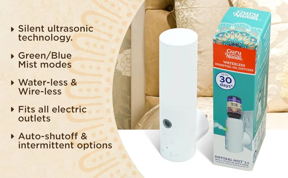 GuruNanda Portable Diffuser Plug-in 2.0 with FREE Essential Oil, Diffuser For Office, Essential Oil Plug-in Wall Diffuser, Aromatherapy Air Diffuser with Auto Shut Off, Waterless Oil Diffuser For Room Plug In 1-Pack Plug i… - section5