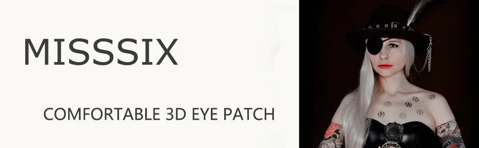 Misssix 2 Pack 3D Eye Patch for Adult and Kid Adjustable Eye Patch for Left or Right Eyes (Black) - EYE PATCH FOR ADULTS
