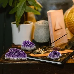 Top Plaza Natural Amethyst Geode Cave Healing Crystal Stones Rock Cluster Druzy Witchcraft Raw Amethyst Gemstone Specimen (0.18-0.33 Pound) 0.18-0.33 Lb - product information 13