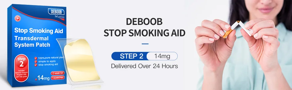 Stop Smoking Patches Step 2 14mg - Delivered 24 Hours Transdermal System to Stop Smoking Aids That Work, Easy and Effective to Quit Smoking,Harmless Stop Smoking Aid Patches,14mg,14 Count - stop smoking aid