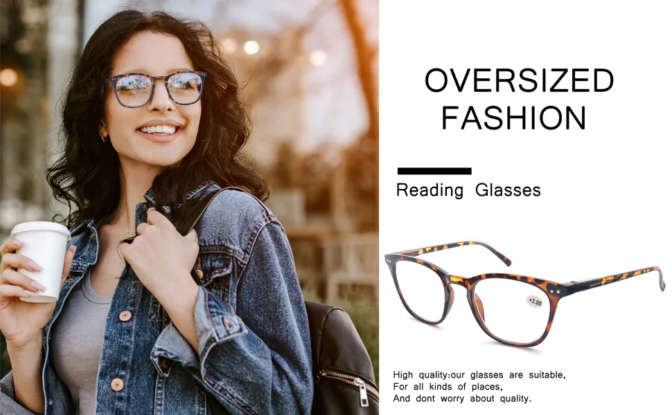 Reading Glasses Women Men Stylish Readers 2.25 Lightweight Frame Glasses for Reading 3 Pack Black / Tortoise/Clear 3 Mix Color 2.25 x - reading glasses