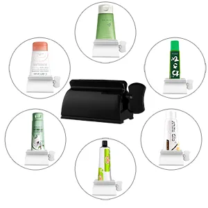 LAMY Toothpaste Squeezer, 3 PCS Toothpaste Tube Squeezer Tool, Rolling Toothpaste Squeezer for Toothpaste and Cosmetics, Toothpaste Roller Squeezer for Bathroom 2 White 1 Black - toothpaste tube squeezer