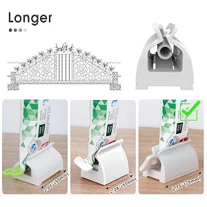 LAMY Toothpaste Squeezer, 3 PCS Toothpaste Tube Squeezer Tool, Rolling Toothpaste Squeezer for Toothpaste and Cosmetics, Toothpaste Roller Squeezer for Bathroom 2 White 1 Black - tube squeezer