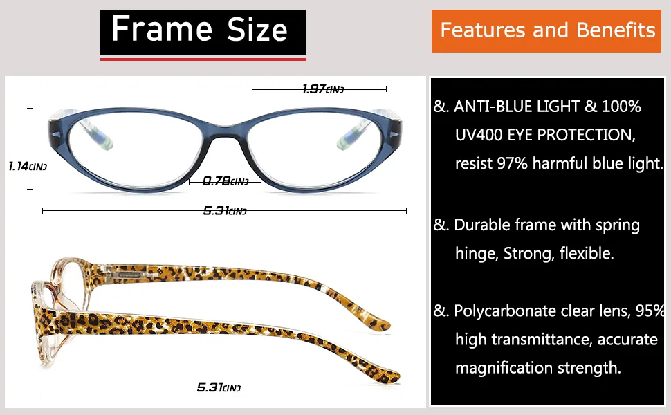 Reading Glasses Blue Light Blocking with Spring Hinges,2 Pack Cat Eye Lightweight Readers for Women,Anti Glare UV Computer Eyeglasses 3.5 Blue+brown 3.5 x - Reading Glasses Blue Light Blocking
