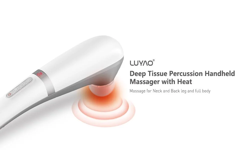 Handheld Back Massager for Neck and BackPercussion Massager deep Tissue with HeatBody Massager Electric Full Body Handheld (Handheld Massager with Heat) - Handheld Back Massager for Neck and Back,Percussion Massager deep Tissue with Heat