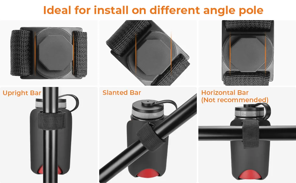 ISSYAUTO Wheelchair Drink Cup Holder, 2 in 1 Large Water Bottle Holder and Phone Bracket with Strap Mount 3MM Thick Cups Holder Universal for Wheelchair, Walker, Rollator, Stroller - product information 4
